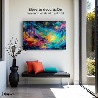 Foto 3 | Foto 3 | Cuadro Decorativo Para Comedor Canvas Noche Estrella Neon 90x60