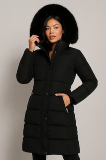 Foto 3 | Foto 3 | Chamarra Larga Para Mujer Premium Peluche Elegante Sakers - Negro