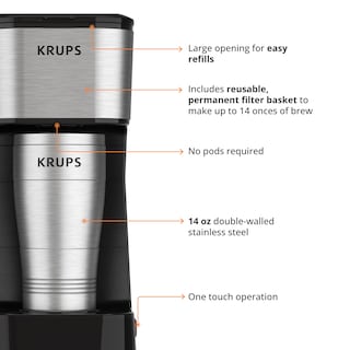 Foto 6 | Foto 6 | Cafetera Krups Simply Brew De Acero Inoxidable 650 W 2 Tazas - Venta Internacional.