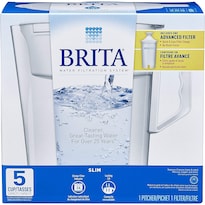 Jarra De Agua Brita Slim De 1 2 Litros Con Filtro Avanzado Color Blanco - Venta Internacional.