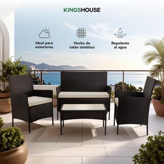 Foto 4 | Foto 4 | Combo 2 Salas Exterior Ratán Tipo Mimbre Con Cojines