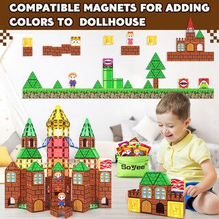 Foto 3 | Foto 3 | Set Avanzado De Bloques Magnéticos Soyee Castillo De Aventura Casa De Muñecas 80 Piezas - Venta Internacional.