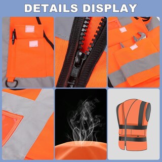 Foto 3 | Foto 3 | Chaleco De Seguridad Xpcare Hi Vis Reflectante Con Bolsillos Naranja - Venta Internacional.