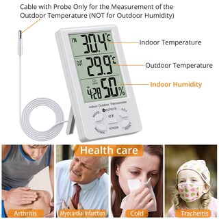 Foto 4 | Foto 4 | Termómetro Higrómetro Neoteck 3 En 1 Con Reloj Lcd - Venta Internacional.