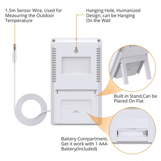 Foto 7 | Foto 7 | Termómetro Higrómetro Neoteck 3 En 1 Con Reloj Lcd - Venta Internacional.