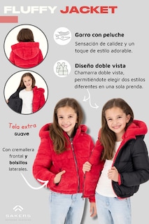 Foto 4 | Foto 4 | Chamarra Niña Doble Vista Reversible Invierno Pesarro Sakers