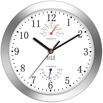 Reloj De Pared Hito Silent De 10 Pulgadas Con Marco De Aluminio Plateado - Venta Internacional.