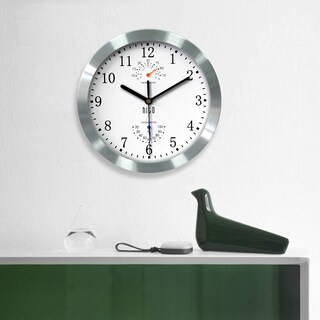 Foto 7 | Foto 7 | Reloj De Pared Hito Silent De 10 Pulgadas Con Marco De Aluminio Plateado - Venta Internacional.