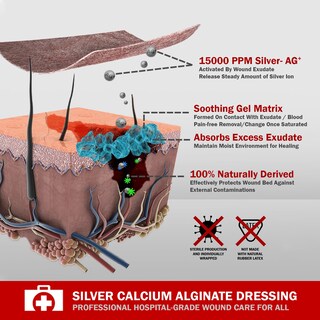 Foto 5 | Foto 5 | Apósito Para Heridas Everlit Ag Alginato De Calcio Plateado 4 X 4 Cm (paquete De 20) - Venta Internacional.