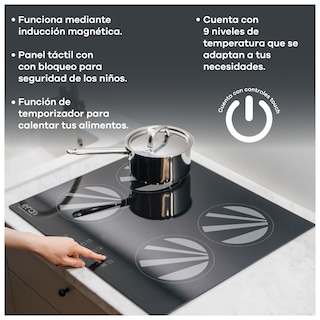 Foto 2 | Foto 2 | Parrilla Eléctrica De Inducción Era 220 V Negro 4 Quemadores