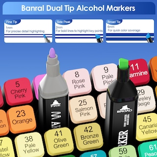 Foto 2 | Foto 2 | Set De Rotuladores De Alcohol Banral 100 Colores Doble Punta - Venta Internacional.