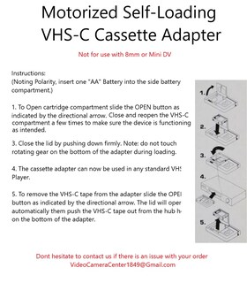 Foto 5 | Foto 5 | Adaptador De Casete Vhs-c Para Jvc Panasonic Rca + Cloth - Venta Internacional.