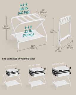 Foto 5 | Foto 5 | Portaequipajes Songmics Juego De 2 Unidades Plegables 50 Kg 69 X 38 X 52 Cm - Venta Internacional.