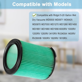 Foto 2 | Foto 2 | Paquete De 2 Filtros Vf6000 Para Aspiradoras Ridgid De 18 9-75 7 L Para Productos Húmedos Y Secos - Venta Internacional.