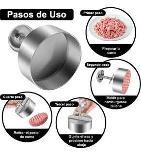 Foto 4 | Foto 4 | Prensa Hamburguesas Molde Manual 12cm Plateado