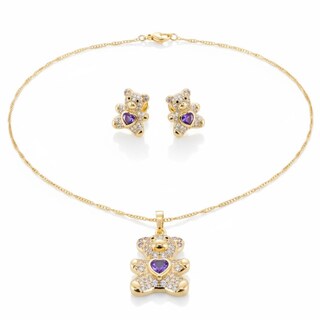 Foto 1 | Foto 1 | Conjunto De Collar Y Aretes De Osito Cm-top De Oro Laminado