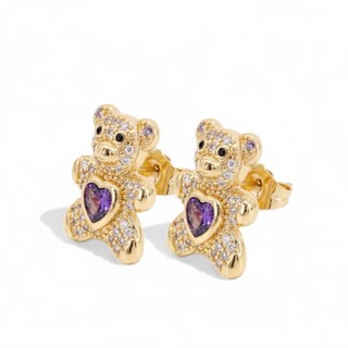 Foto 3 | Foto 3 | Conjunto De Collar Y Aretes De Osito Cm-top De Oro Laminado