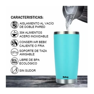 Foto 3 | Foto 3 | Vaso Térmico Belug Portátil De Acero Inoxidable 20oz Con Calor/frí Azul Claro