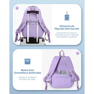 Foto 2 | Foto 2 | Mochila Escolar Diseño Liso 30l Eo Safe Imports Esi-22152 Morado