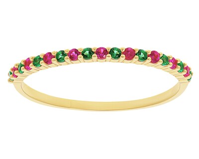 Foto 1 | Foto 1 | Anillo Churumbela Circonia Verde/roja #8 Oro 10k Horoz V12 C1538