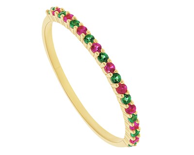 Foto 2 | Foto 2 | Anillo Churumbela Circonia Verde/roja #8 Oro 10k Horoz V12 C1538