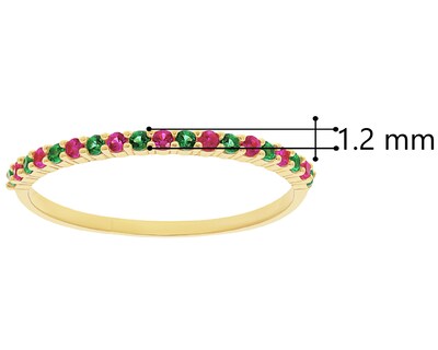 Foto 5 | Foto 5 | Anillo Churumbela Circonia Verde/roja #8 Oro 10k Horoz V12 C1538