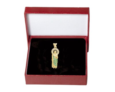 Foto 3 | Foto 3 | Dije San Judas Circonias Verde Y Blancas Oro 10k Horoz V12 C708