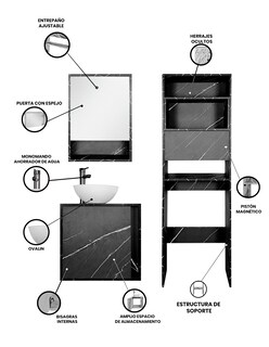 Foto 3 | Foto 3 | Gabinetes para Baño Mérida + Espejo + Botiquín