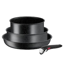 Juego De 4 Piezas Apilable Con Mango Removible T-fal Ingenio Black Stone L3999202