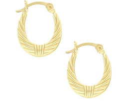 Arracada Italiana Oval Torzal Oro 10k Horoz V12 C585