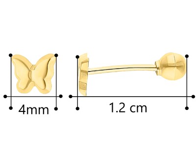 Foto 4 | Foto 4 | Broquel Mariposita Lisa Oro 10k Horoz V12 C467
