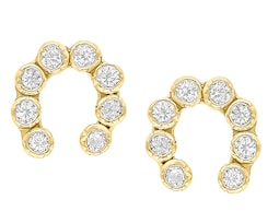 Broquel Herradura Circonias Blancas Oro 10k Horoz V12 C457