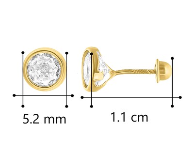 Foto 4 | Foto 4 | Broquel Bisel 5mm Circonia Blanca Oro 10k Horoz V12 C398