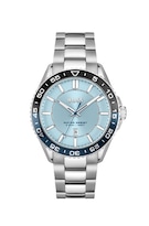Reloj Para Hombre Boss Runner 3h 1514207 Acero Inoxidable Con Brazalete Plateado Y Carátula Azul 44 Mm