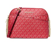 Bolsa Michael Kors Jet Set Travel Medium Logo Dome Crossbody 35h3gtvc6v Rojo