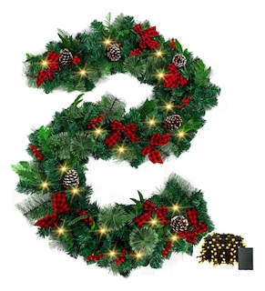 Foto 1 | Foto 1 | Guirnalda Navideña Con Luces 2.75mts Corona Piñas Artificial - Verde