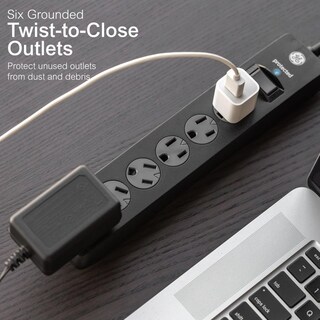 Foto 6 | Foto 6 | Tira Multicontactos Ge Negro Con Supresor De Picos Y Enchufe Plano 3 Metros