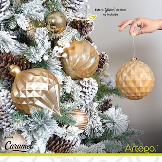 Foto 4 | Foto 4 | Esferas Para Árbol De Navidad Artego Extra Grandes De 15 Cm De Diámetro Paq 6 Esferas Zion Champagne Línea Caramel