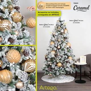 Foto 6 | Foto 6 | Esferas Para Árbol De Navidad Artego Extra Grandes De 15 Cm De Diámetro Paq 6 Esferas Zion Champagne Línea Caramel