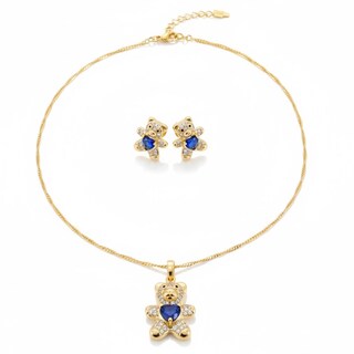 Foto 1 | Foto 1 | Conjunto De Collar Y Aretes De Osito Cm-top De Oro Laminado