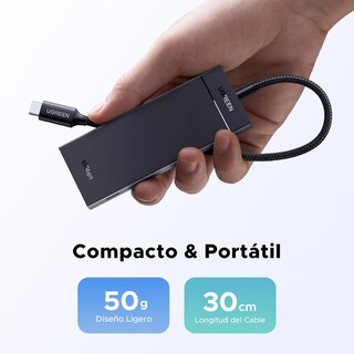Foto 2 | Foto 2 | Hub Usb C Ugreen 10 Gbps Negro 5 En 1 Con Carga 100 W Compatible Con Macbook Ipad Y Más
