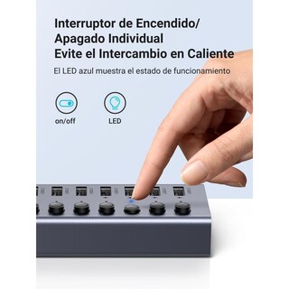 Foto 5 | Foto 5 | Hub Usb 3.0 Ugreen Negro Con 7 Puertos Independientes Para Pc Portátil Mac Y Macbook Pro/air