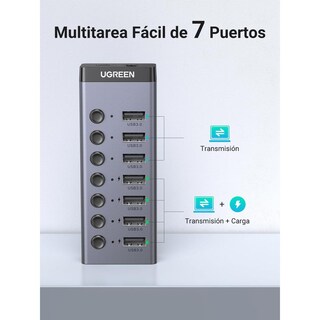 Foto 7 | Foto 7 | Hub Usb 3.0 Ugreen Negro Con 7 Puertos Independientes Para Pc Portátil Mac Y Macbook Pro/air