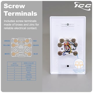 Foto 4 | Foto 4 | Placa De Pared Para Teléfono Icc Rj-12 6p6c Voice Jack Ivory - Venta Internacional.