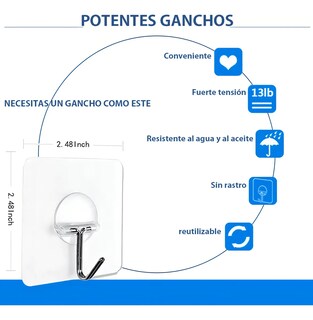 Foto 3 | Foto 3 | ''16pzs Ganchos De Pared Autoadhesivos Para Baño Y Cocina Color Blanco ''