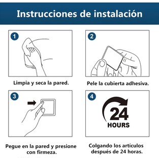 Foto 3 | Foto 3 | 8 Piezas Ganchos Para Baño Ganchos Adhesivos De Pared De Acero Inoxidable Negro Y Plata