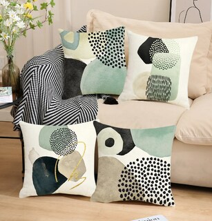 Foto 2 | Foto 2 | 4 Fundas Para Cojines Xtellar Decorativos Lino Estilo Abstracto 45cm