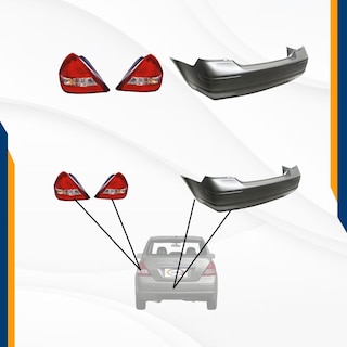 Foto 2 | Foto 2 | Fascia Trasera Tiida Con Guias Y Calaveras Sedan 4pts