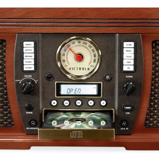 Foto 5 | Foto 5 | Centro De Entretenimiento Victrola Nostalgic Aviator Caoba Con Plataforma Giratoria Bluetooth 7 En 1