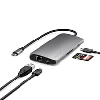 Hub Usb-c Satechi Space Gray 8 En 1 Con Hdmi 8k Y Carga 100w Para Laptop Y Macbook
